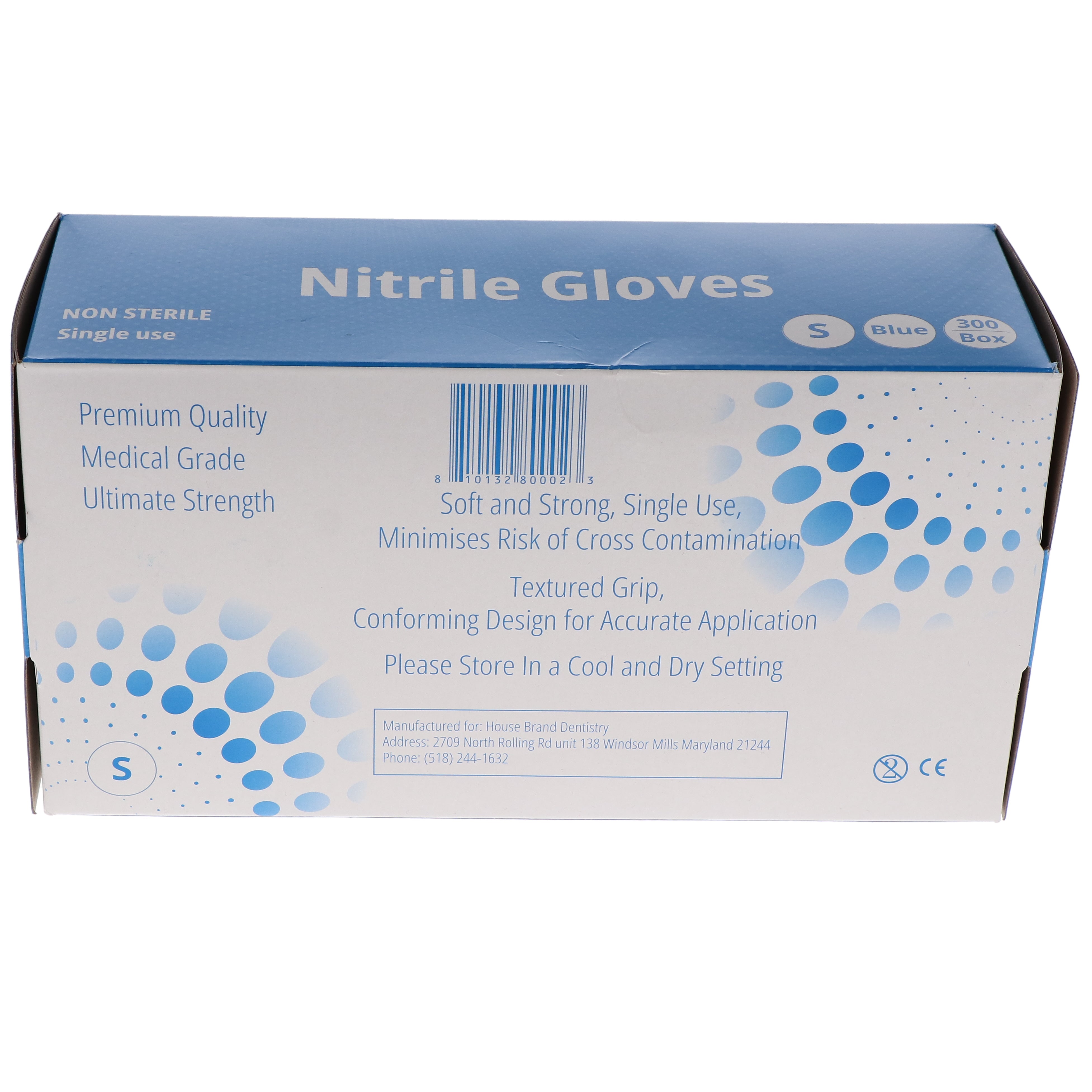 House Brand Dentistry 119301 Nitrile Exam Gloves Small Latex Free 300/Bx House Brand Dentistry 119301 Nitrile Exam Gloves Small Latex Free 300/Bx